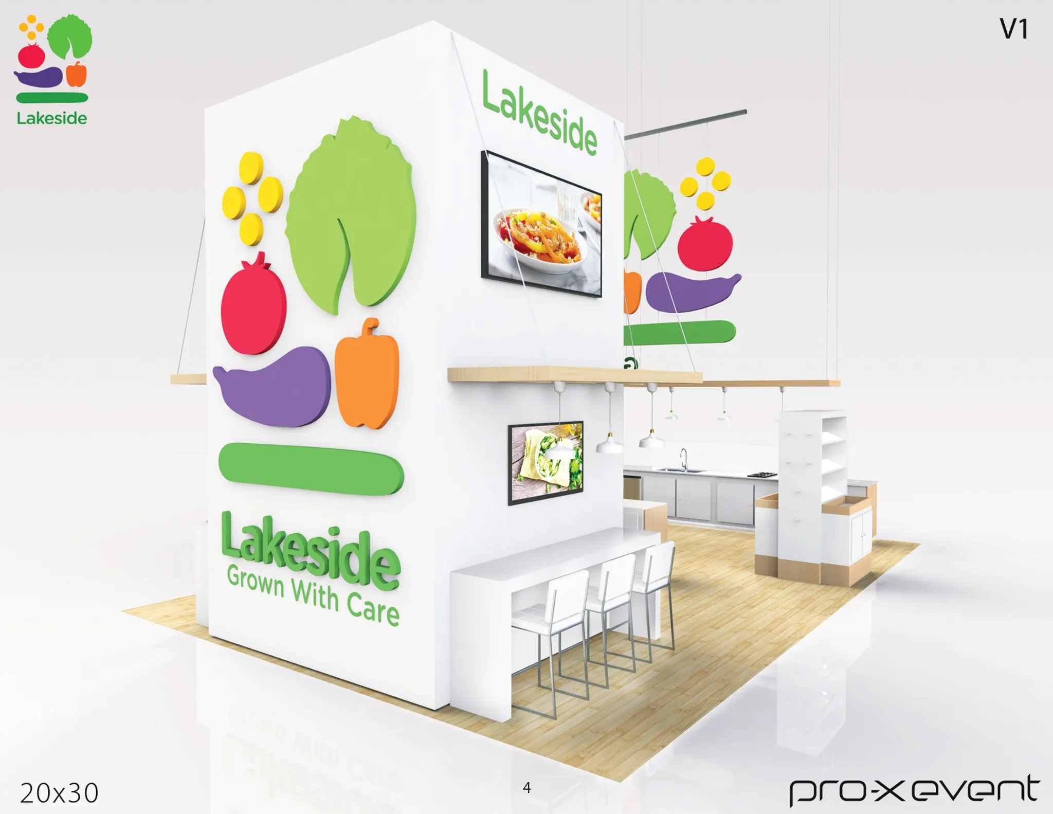 20x30 Island booth design by Pro-X Exhibits
